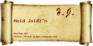 Hold Jolán névjegykártya